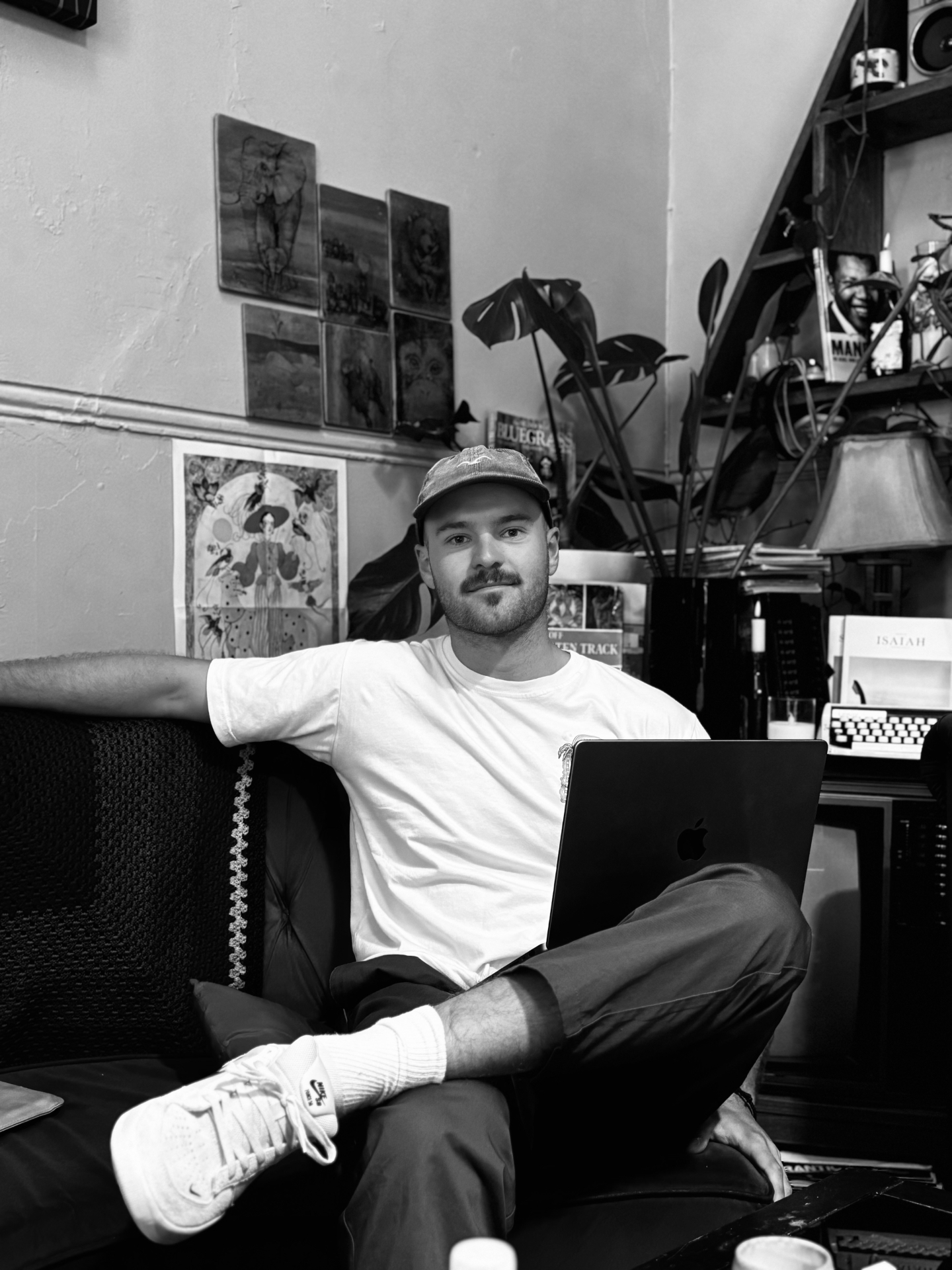 Rob, the web developer behind WebByRob, photographed in black and white